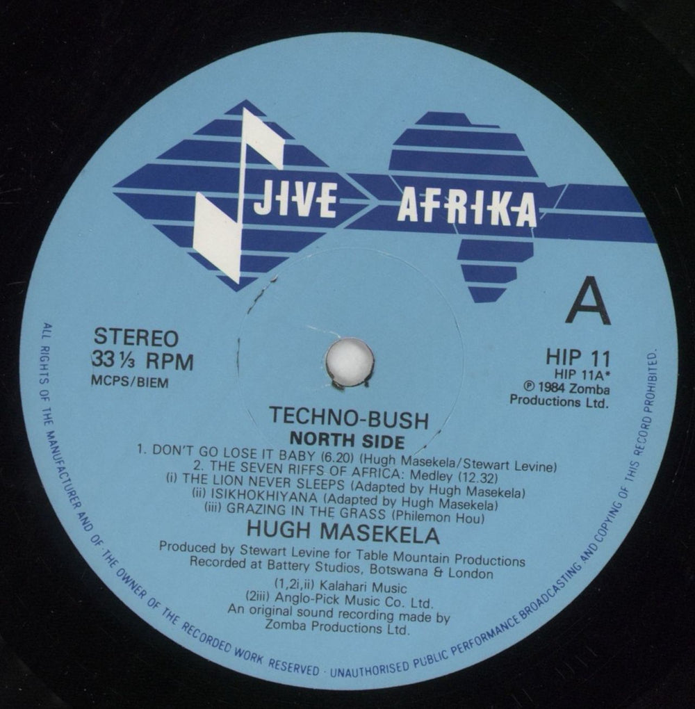 Hugh Masekela Techno-Bush UK vinyl LP album (LP record) HAXLPTE725514