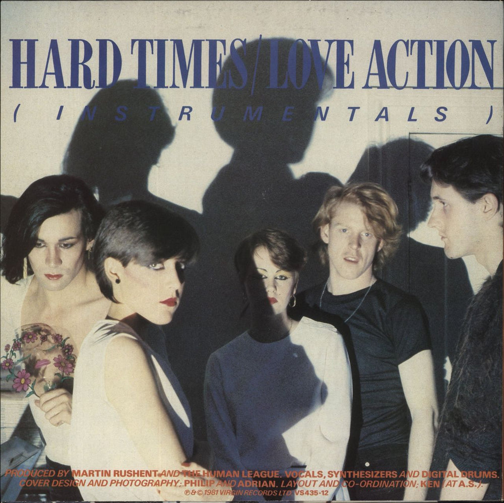 Human League Hard Times / Love Action (I Believe In Love) - Stickered UK 12" vinyl single (12 inch record / Maxi-single)