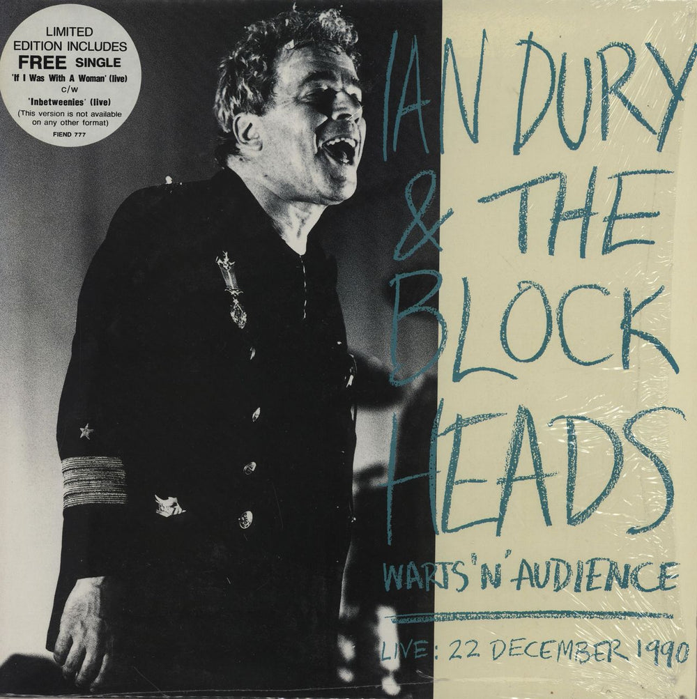 Ian Dury Warts 'N' Audience + 7" single - stickered shrink UK vinyl LP album (LP record) FIEND777