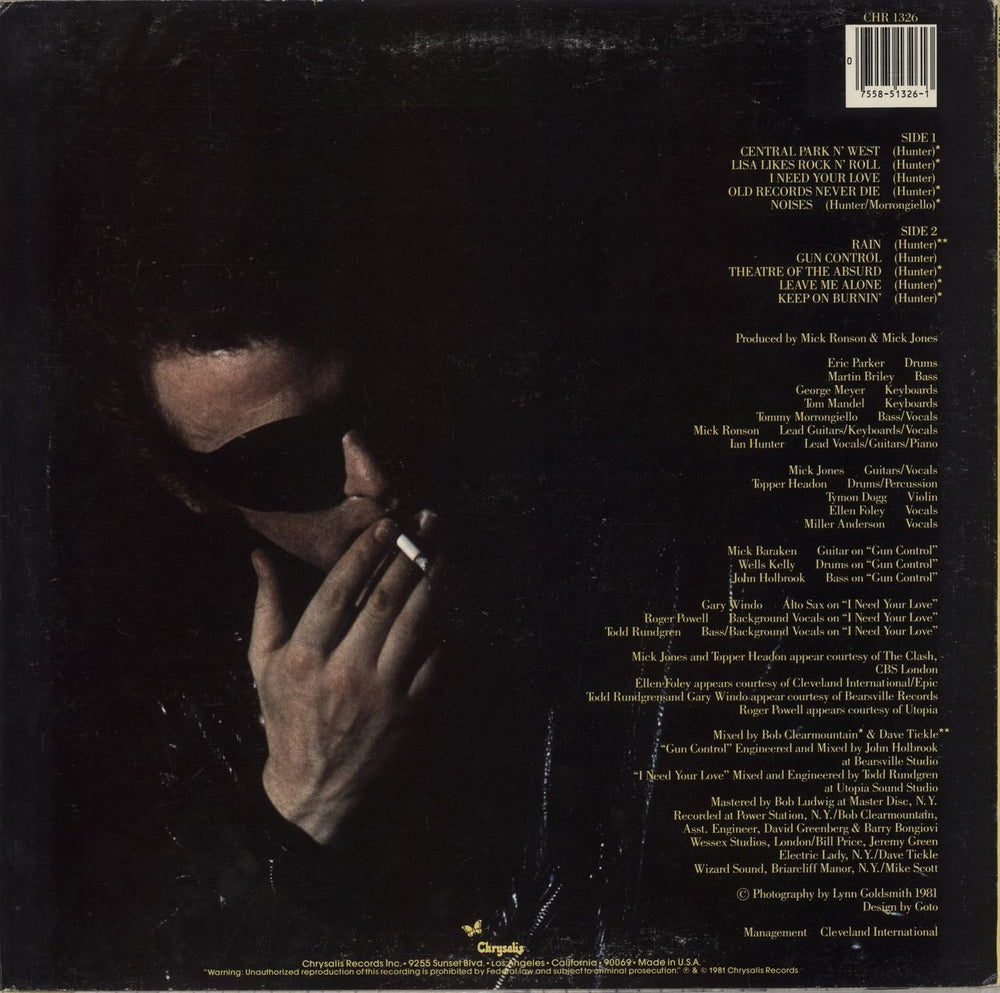 Ian Hunter Short Back n' Sides US vinyl LP album (LP record) 075585132613