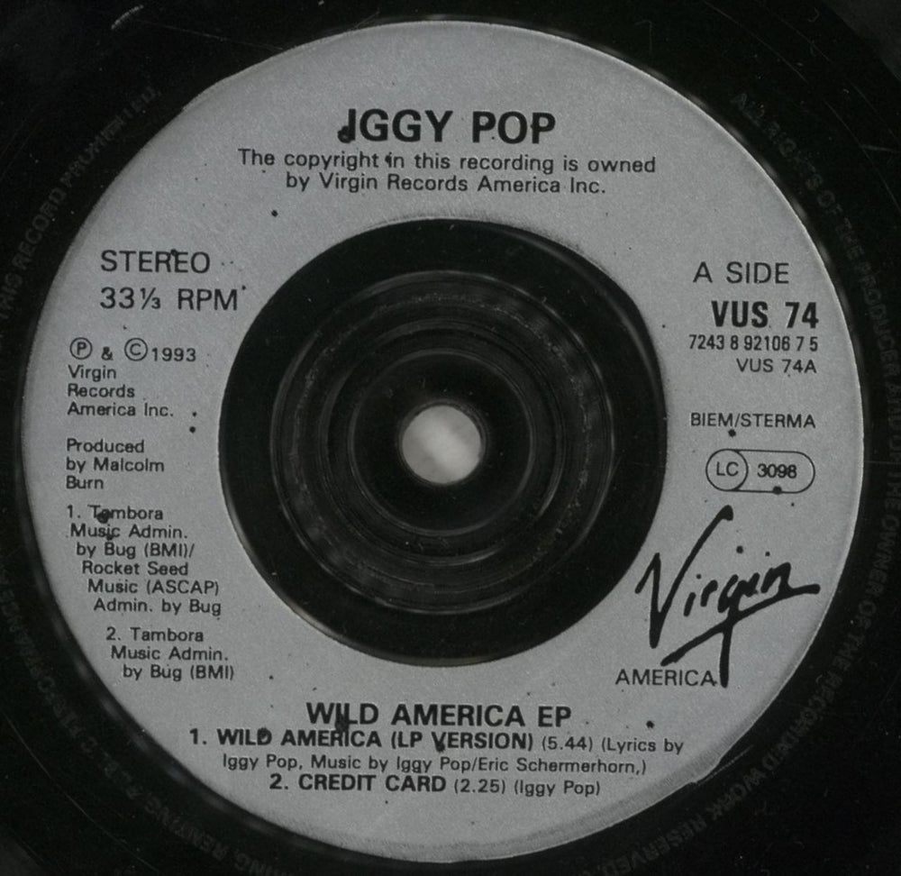 Iggy Pop Wild America UK 7" vinyl single (7 inch record / 45) IGG07WI177517