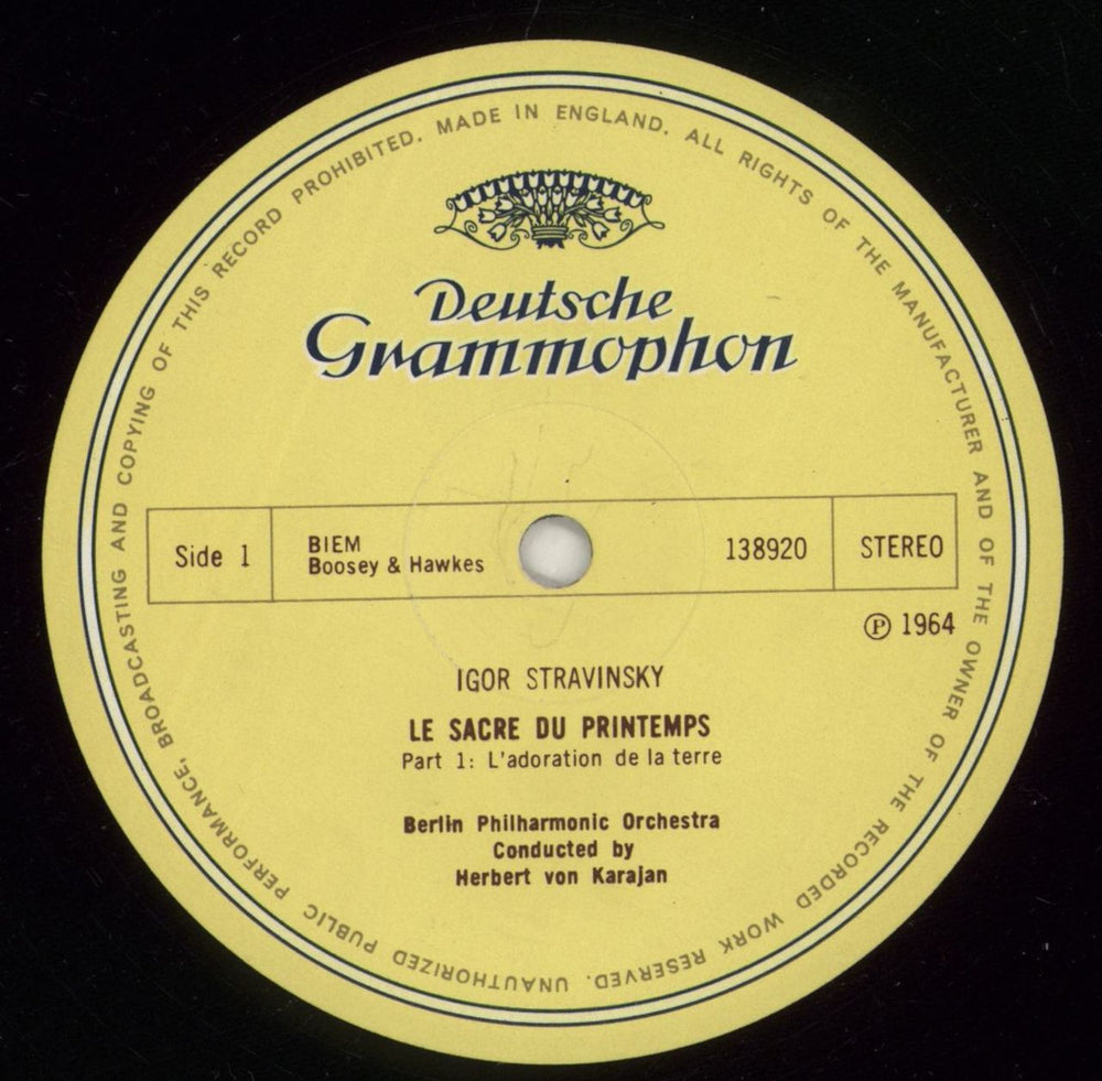 Igor Stravinsky Le Sacre Du Printemps UK vinyl LP album (LP record) S0ULPLE877315