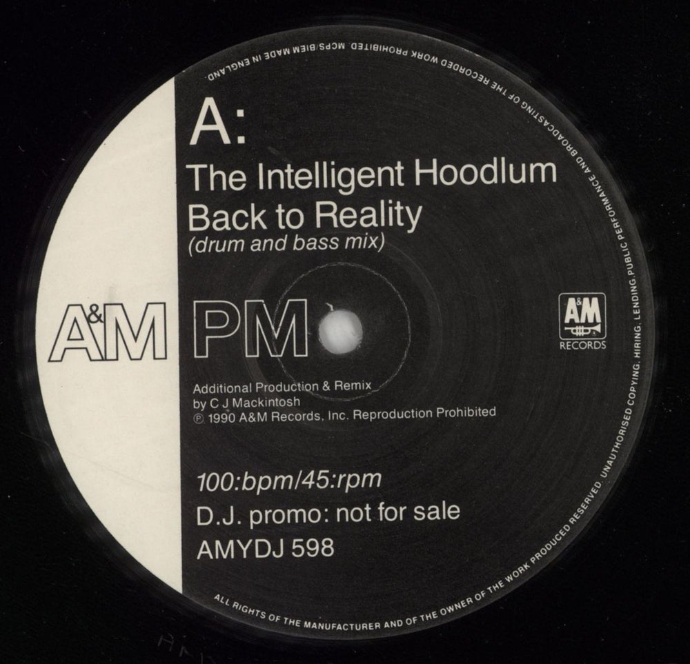 Intelligent Hoodlum Back To Reality (The C.J. Mackintosh Mixes) UK Promo 12" vinyl single (12 inch record / Maxi-single) IBF12BA706754
