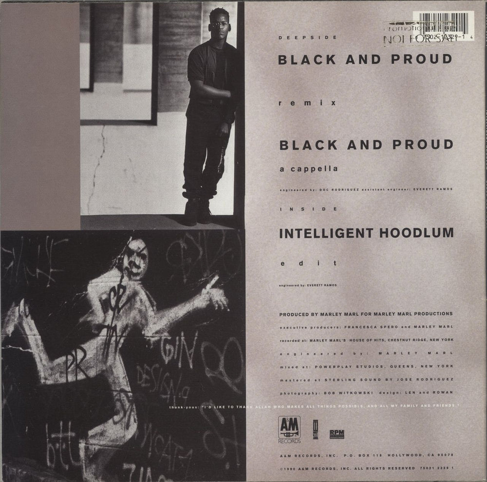 Intelligent Hoodlum Black And Proud - Gold Promo Stamp US Promo 12" vinyl single (12 inch record / Maxi-single) 075021232914