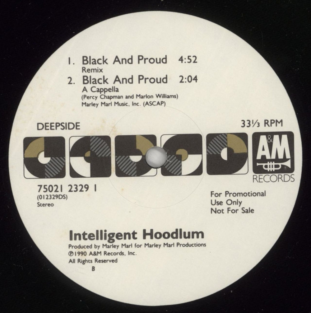 Intelligent Hoodlum Black And Proud - Gold Promo Stamp US Promo 12" vinyl single (12 inch record / Maxi-single) IBF12BL871178