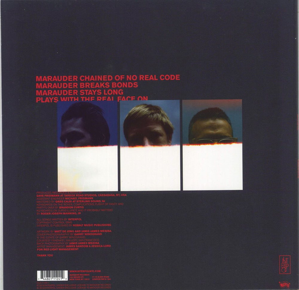 Interpol Marauder UK vinyl LP album (LP record) 744861112419