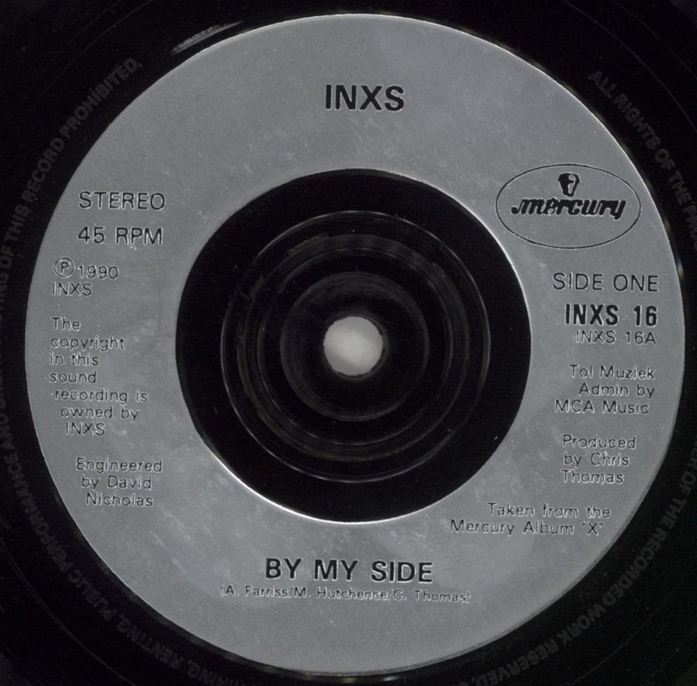 Inxs By My Side UK 7" vinyl single (7 inch record / 45) INX07BY514755