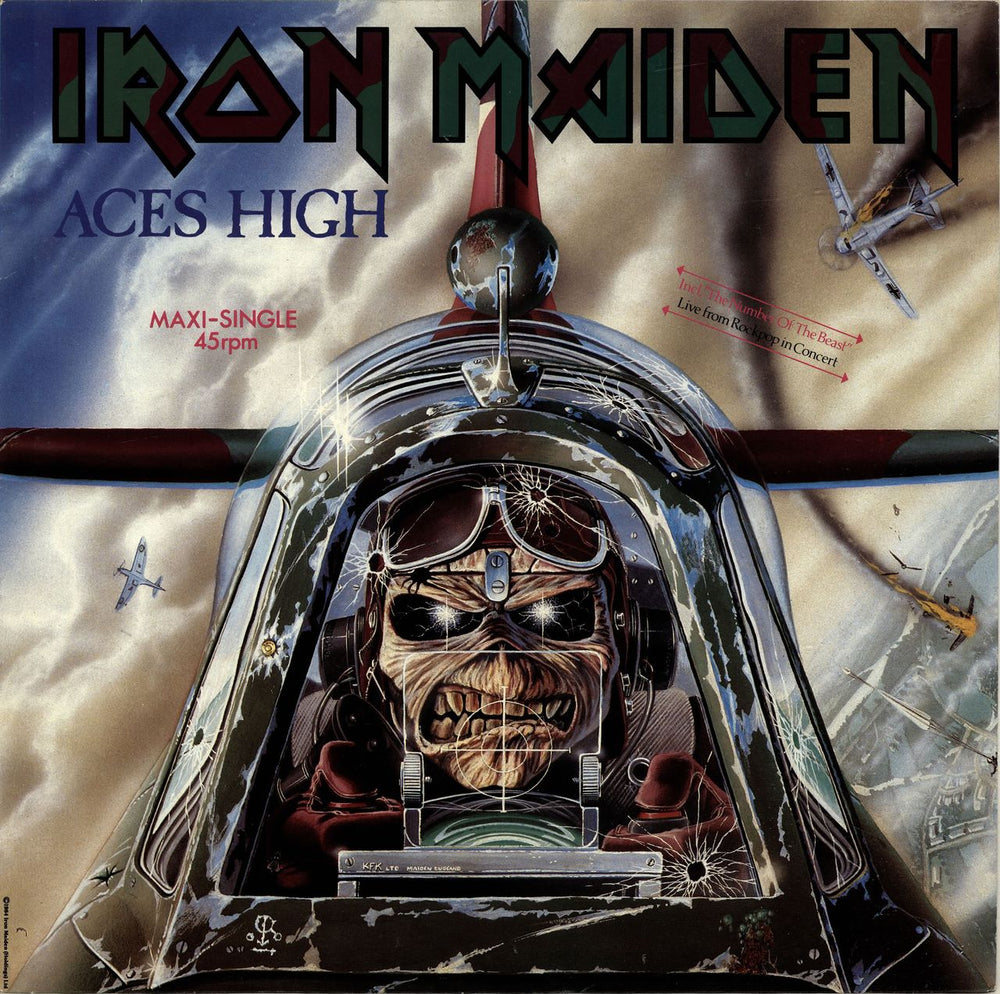 Iron Maiden Aces High - EX German 12" vinyl single (12 inch record / Maxi-single) 1CK0622003856