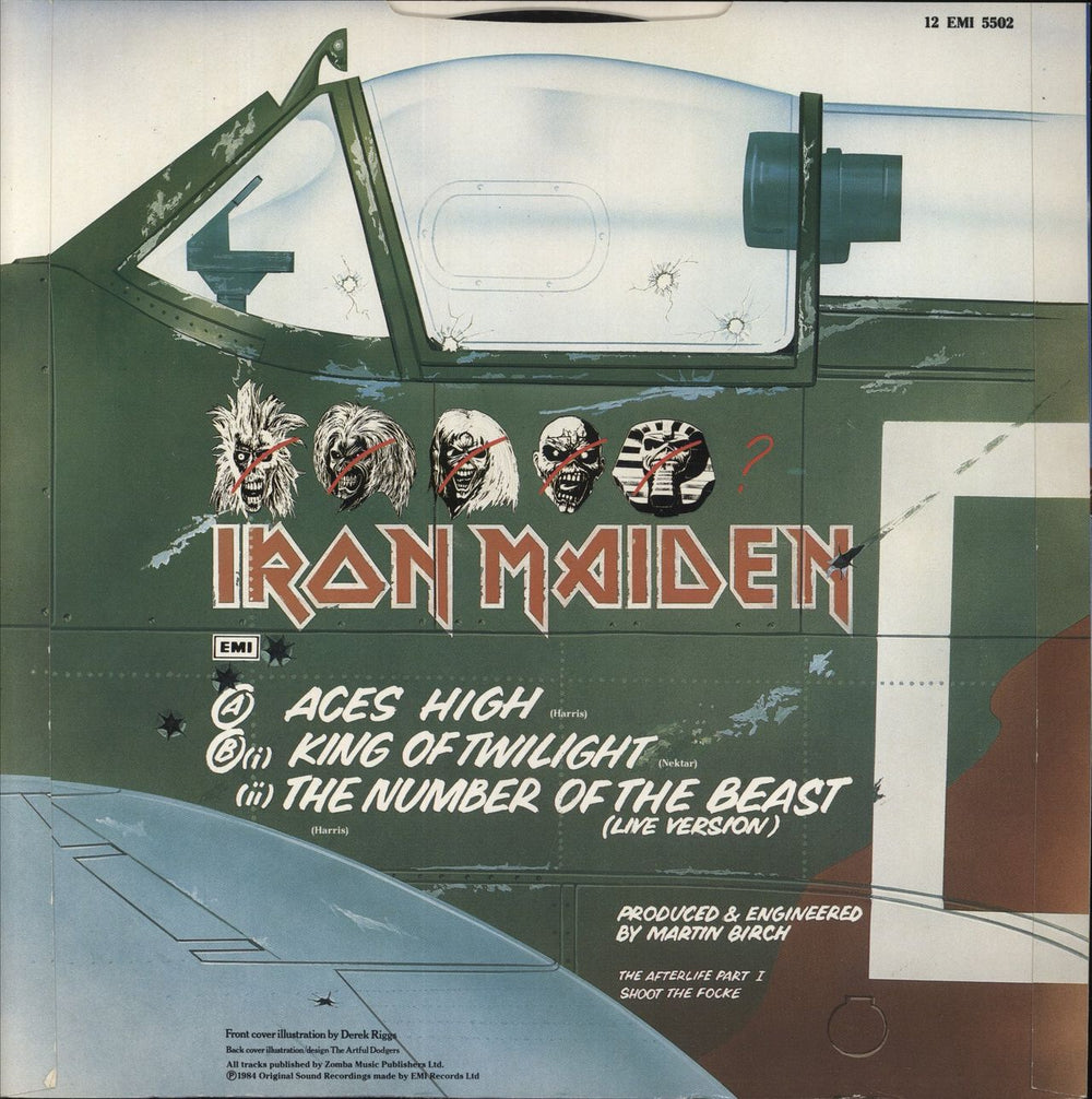 Iron Maiden Aces High + Sleeve UK 12" vinyl single (12 inch record / Maxi-single)