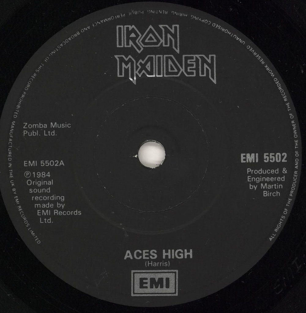 Iron Maiden Aces High - Solid UK 7" vinyl single (7 inch record / 45) IRO07AC37564