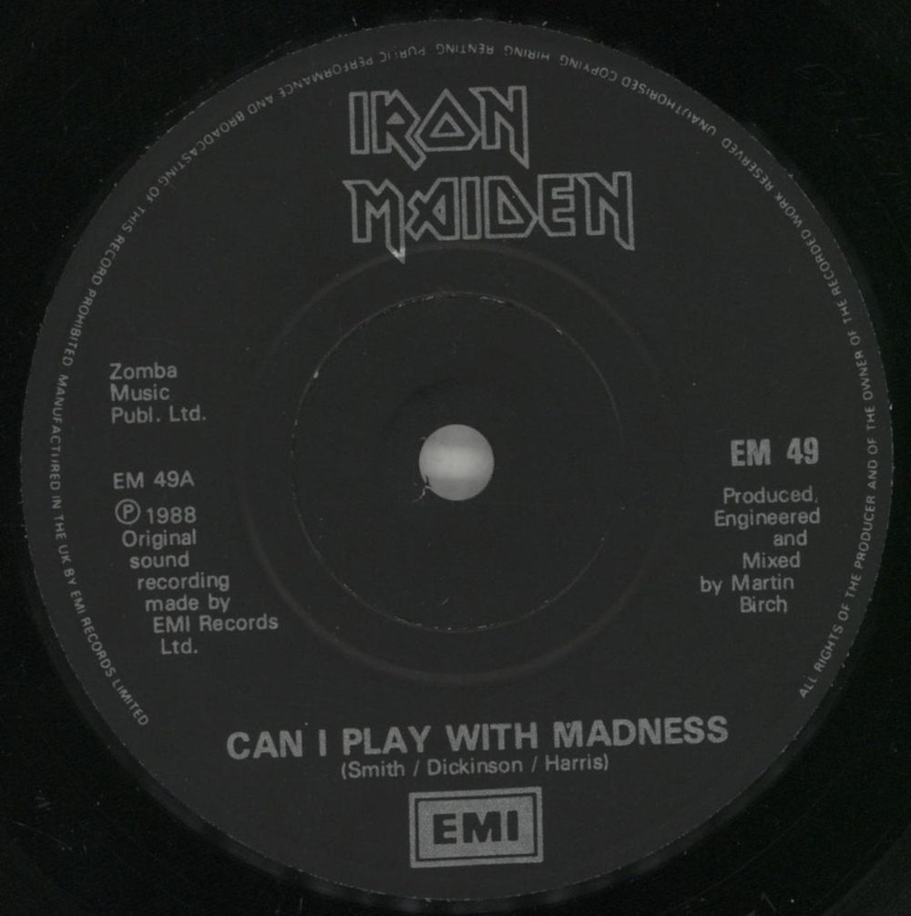 Iron Maiden Can I Play With Madness - Inj - P/S UK 7" vinyl single (7 inch record / 45) IRO07CA702423