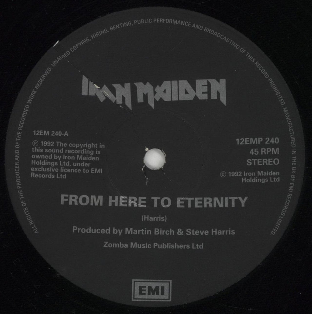 Iron Maiden From Here To Eternity - Poster Sleeve - EX UK 12" vinyl single (12 inch record / Maxi-single) IRO12FR519718