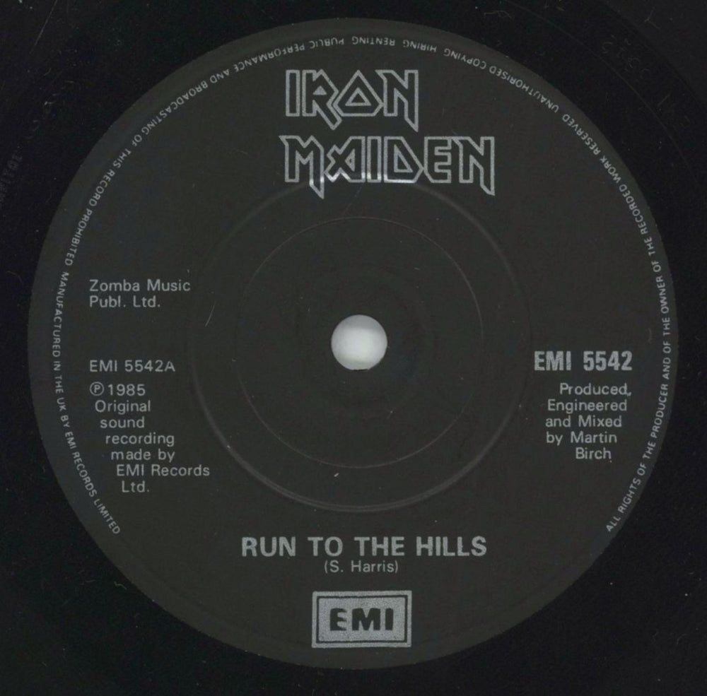 Iron Maiden Run To The Hills - P/S UK 7" vinyl single (7 inch record / 45) IRO07RU201584