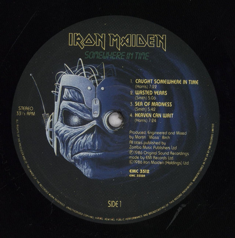 Iron Maiden Somewhere In Time - EX UK vinyl LP album (LP record) IROLPSO841739