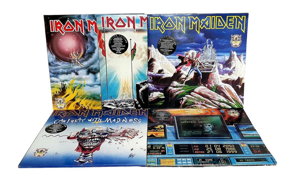 Iron Maiden The First Ten Years Box 1980-1990 - Stickered Sleeves - EX UK Vinyl Box Set