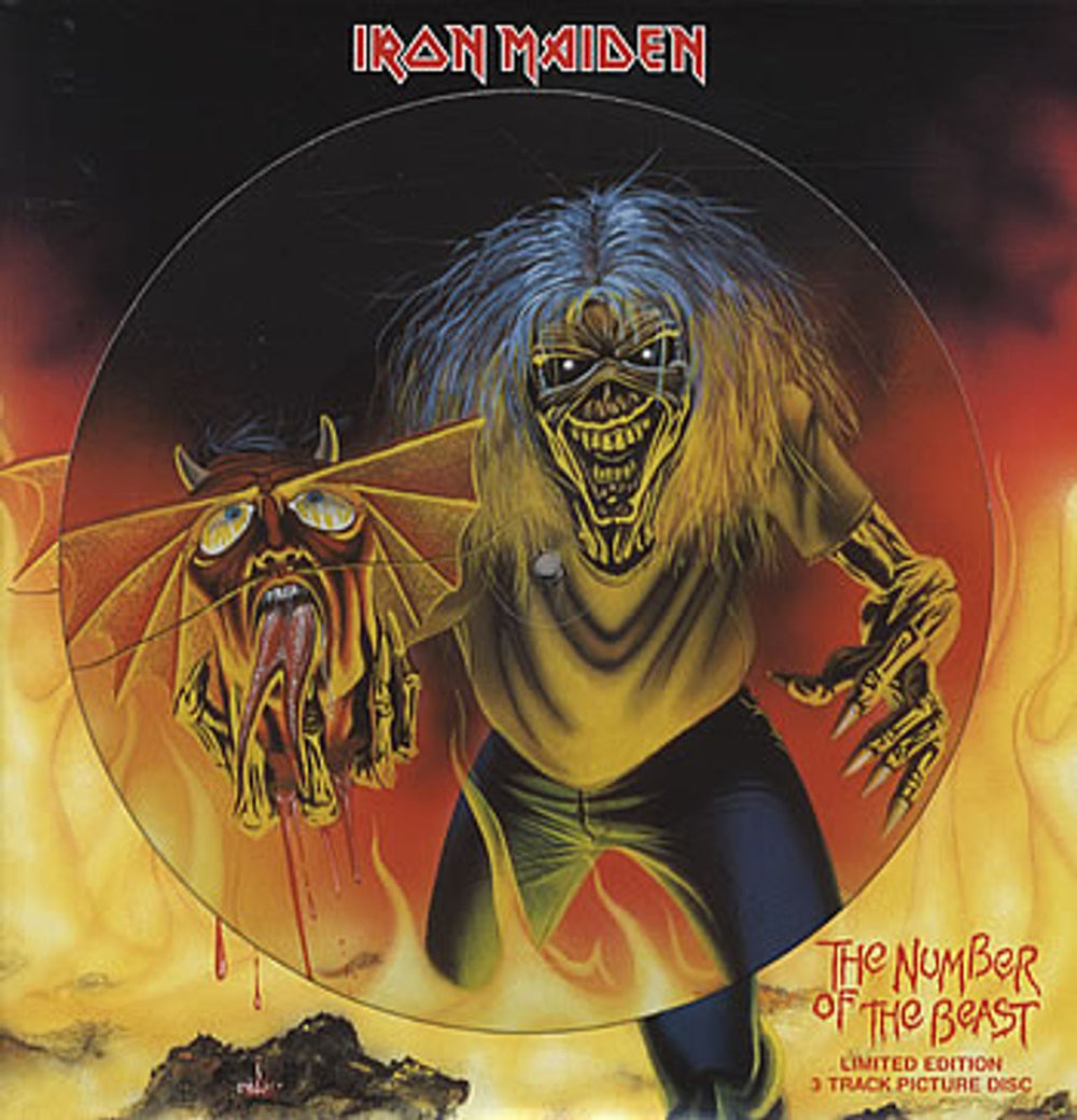 Iron Maiden The Number Of The Beast UK 12" vinyl picture disc (12 inch picture record) 12EM666