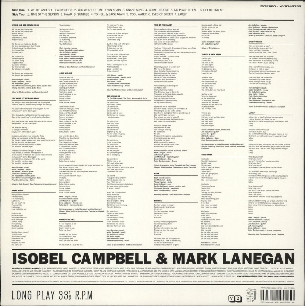 Isobel Campbell Hawk UK 2-LP vinyl record set (Double LP Album) 602527457550