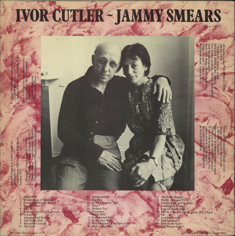 Ivor Cutler Jammy Smears UK vinyl LP album (LP record)