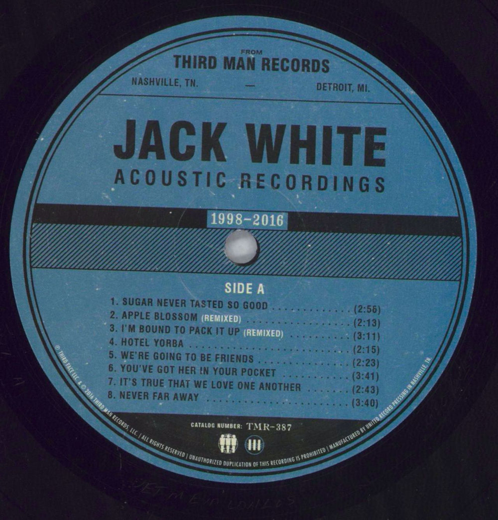Jack White Acoustic Recordings 1998-2016 US 2-LP vinyl record set (Double LP Album) ITE2LAC826614