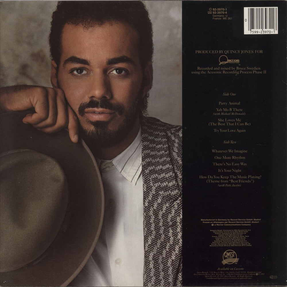 James Ingram It's Your Night US vinyl LP album (LP record) 075992397018
