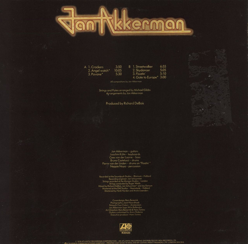 Jan Akkerman Jan Akkerman UK vinyl LP album (LP record)