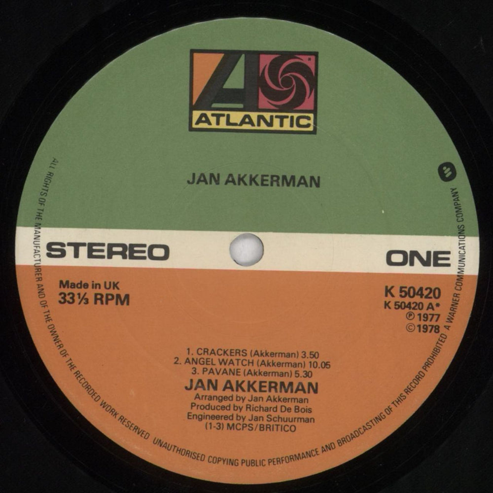 Jan Akkerman Jan Akkerman UK vinyl LP album (LP record) JKKLPJA673144