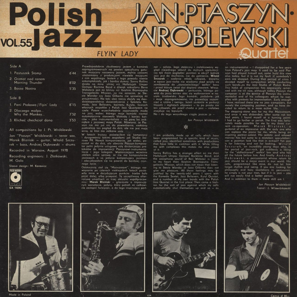 Jan Ptaszyn Wróblewski Flyin' Lady Polish vinyl LP album (LP record)