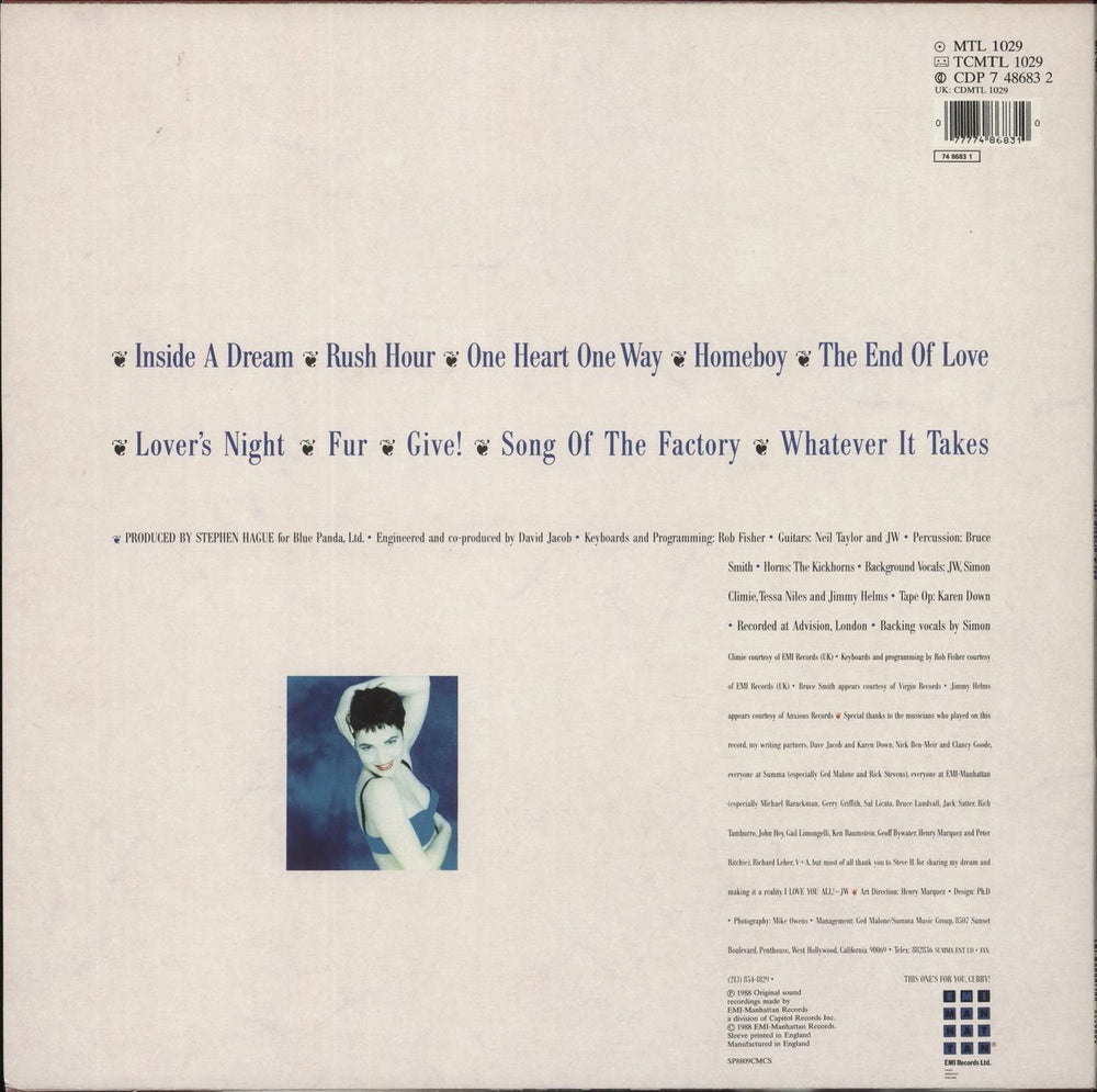 Jane Wiedlin Fur - Stickered UK vinyl LP album (LP record) 077774868310