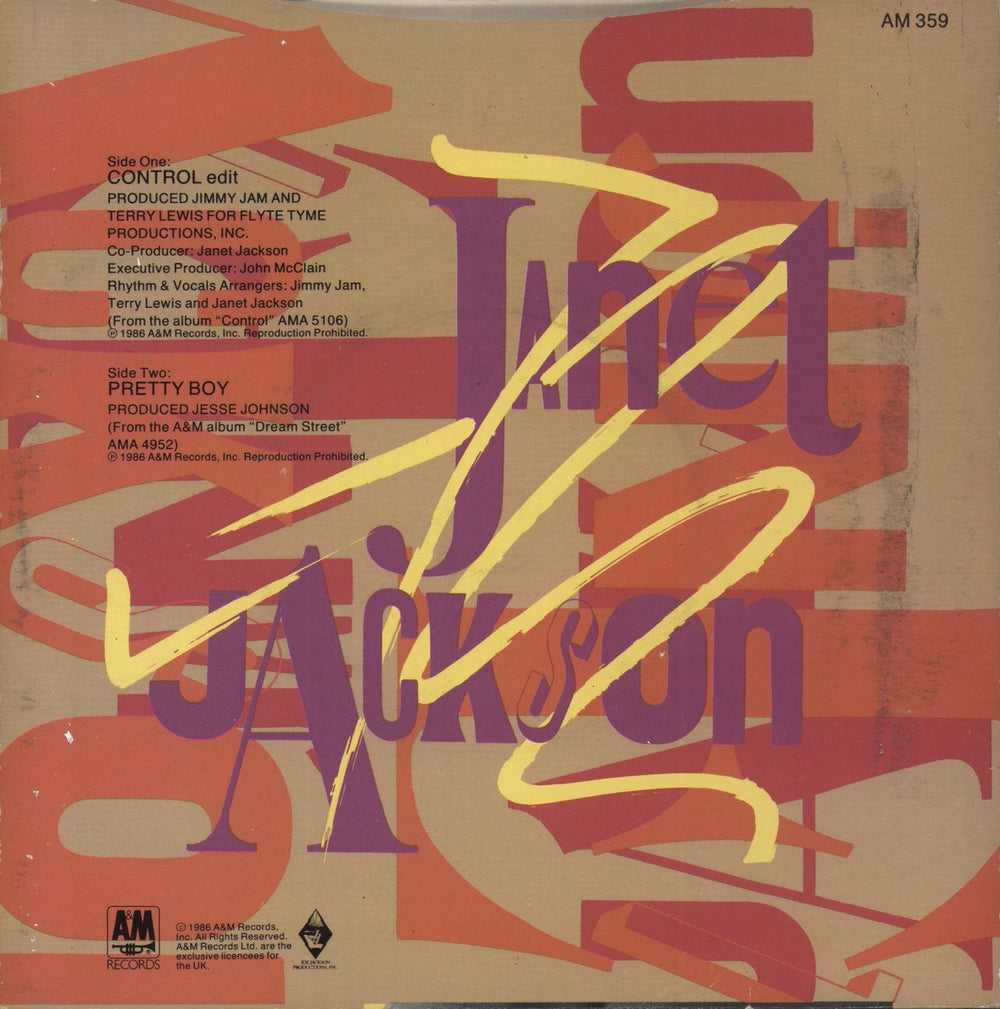 Janet Jackson Control UK 7" vinyl single (7 inch record / 45)