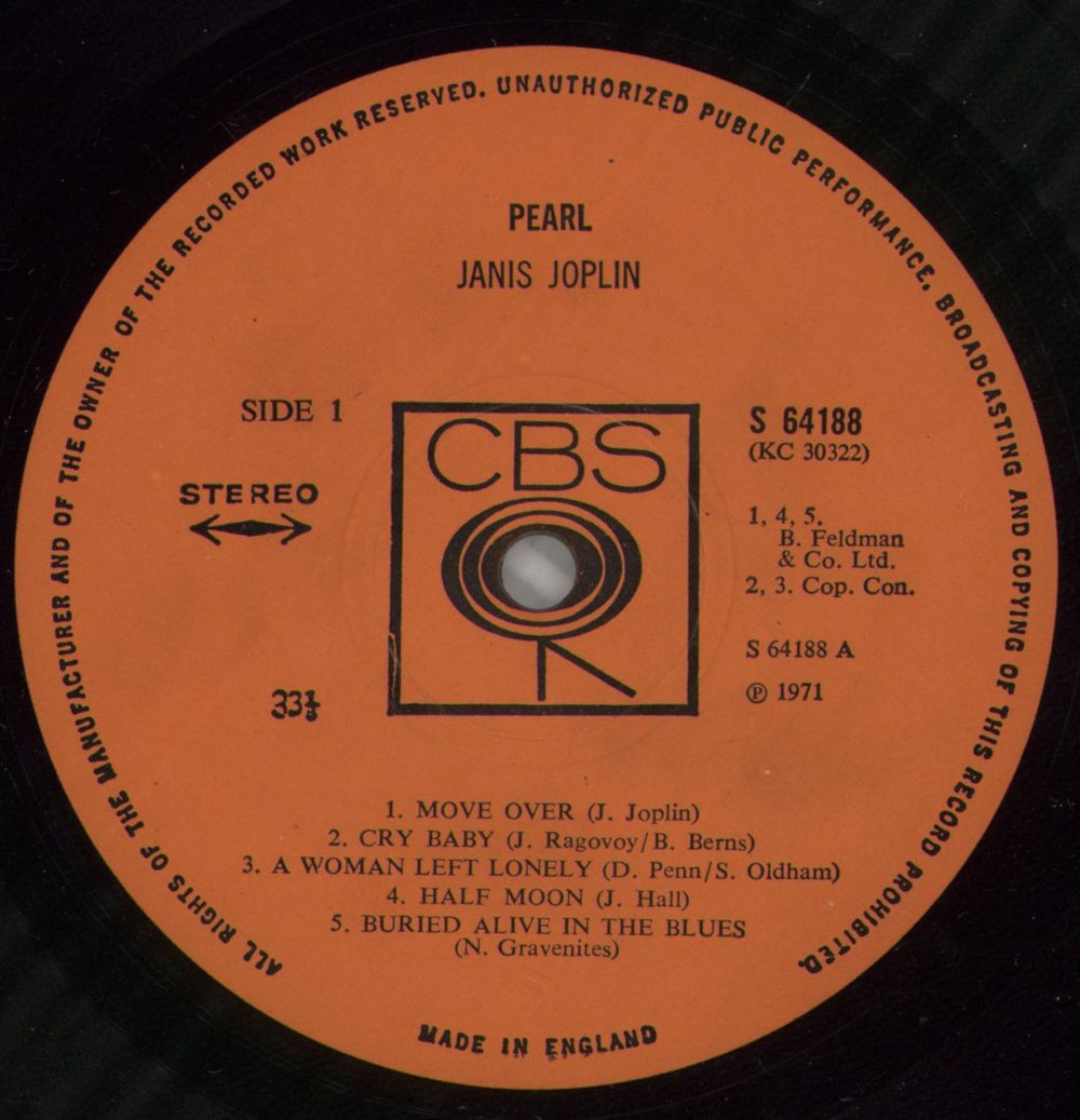 Janis Joplin Pearl - 1st - VG UK vinyl LP album (LP record) JNJLPPE797408