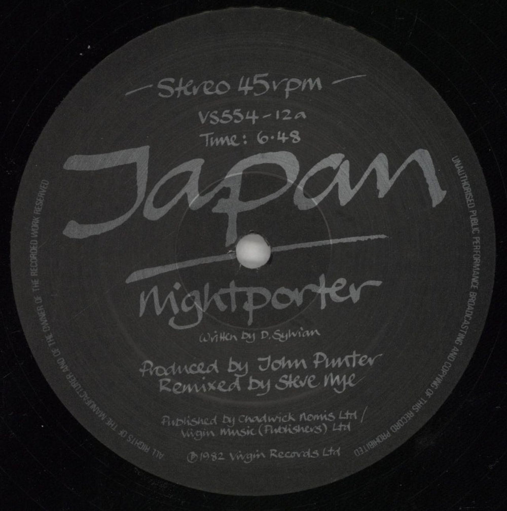 Japan Nightporter UK 12" vinyl single (12 inch record / Maxi-single) JAP12NI14323