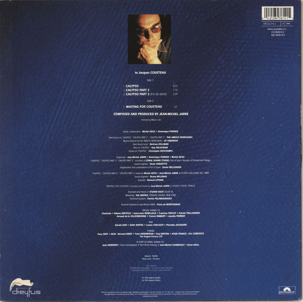 Jean-Michel Jarre Waiting For Cousteau - EX UK vinyl LP album (LP record) 042284361415