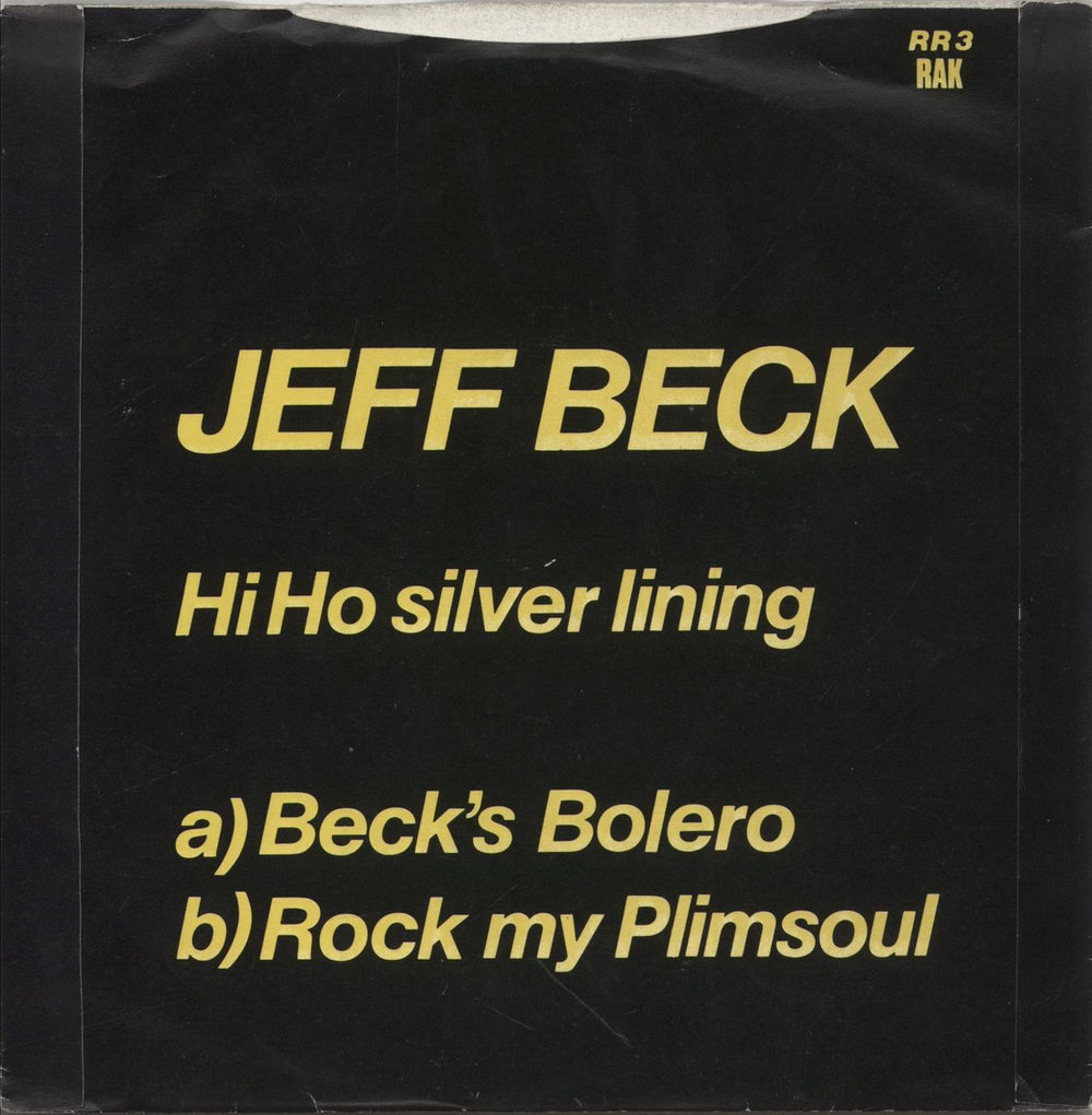 Jeff Beck Hi Ho Silver Lining + Sleeve UK 7" vinyl single (7 inch record / 45)