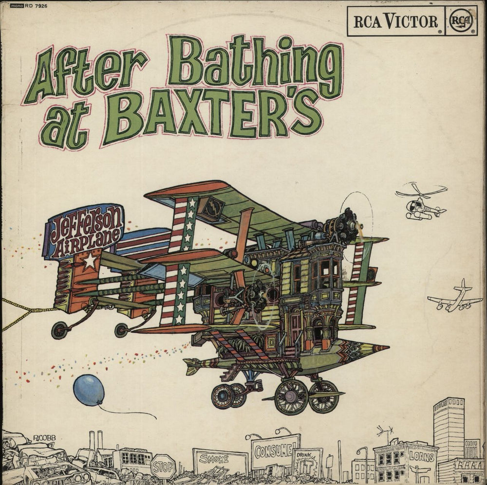 Jefferson Airplane After Bathing At Baxter's - Mono VG UK vinyl LP album (LP record) RD7926