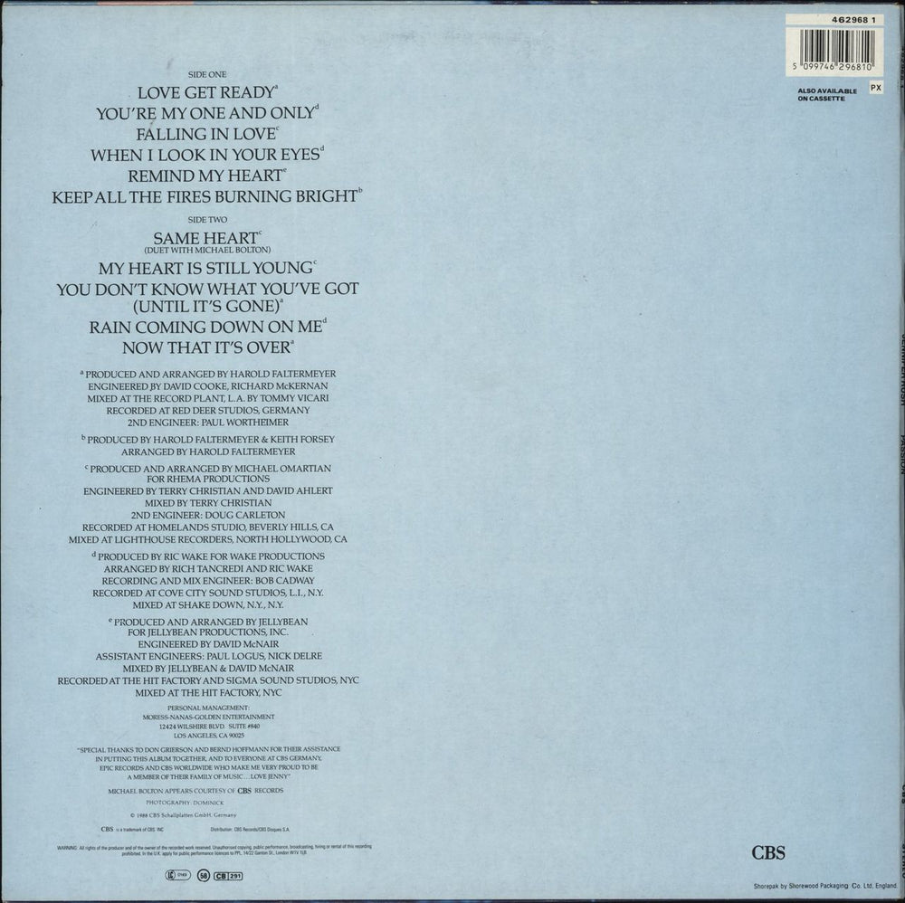 Jennifer Rush Passion UK vinyl LP album (LP record) 5099746296810