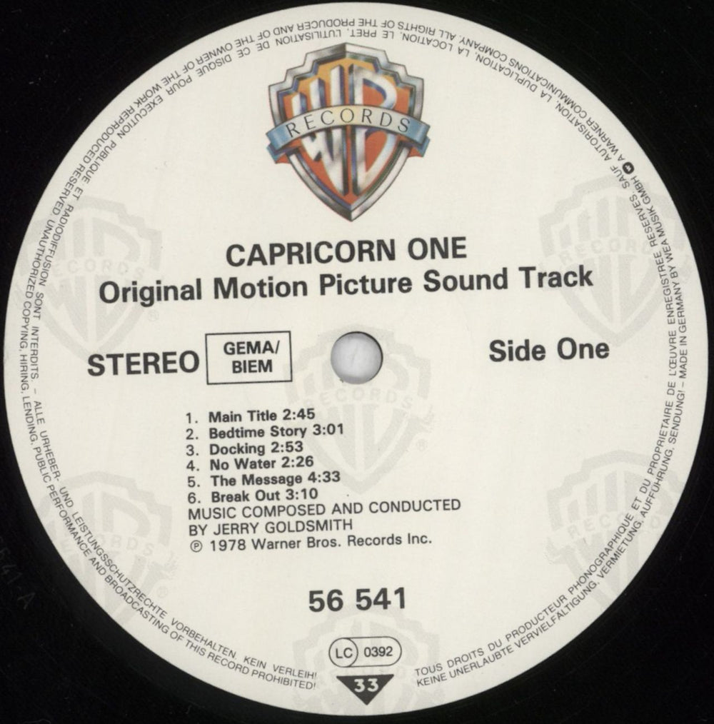 Jerry Goldsmith Capricorn One - Shrink German vinyl LP album (LP record) J-0LPCA818961