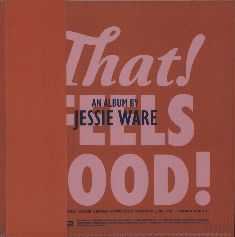 Jessie Ware That! Feels Good! - Red Vinyl - Autographed UK vinyl LP album (LP record) 602448443007