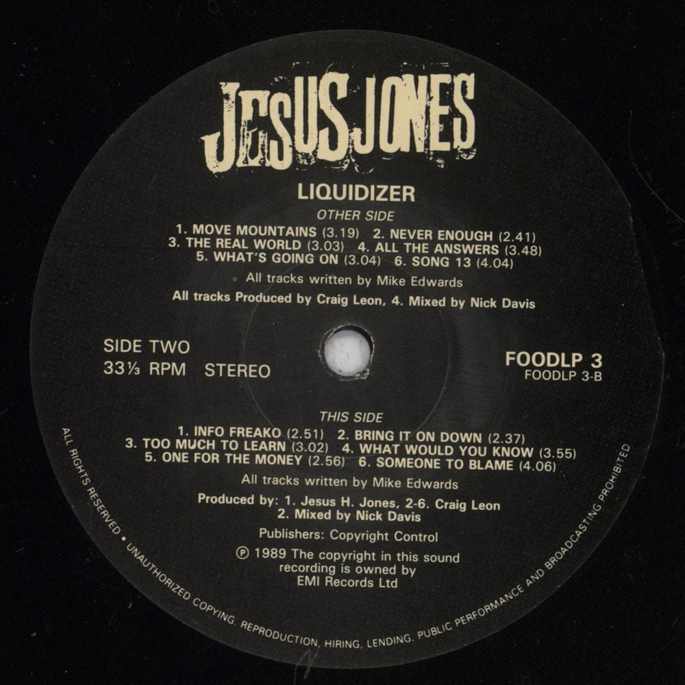 Jesus Jones Liquidizer - Shrink UK vinyl LP album (LP record) JEJLPLI844447