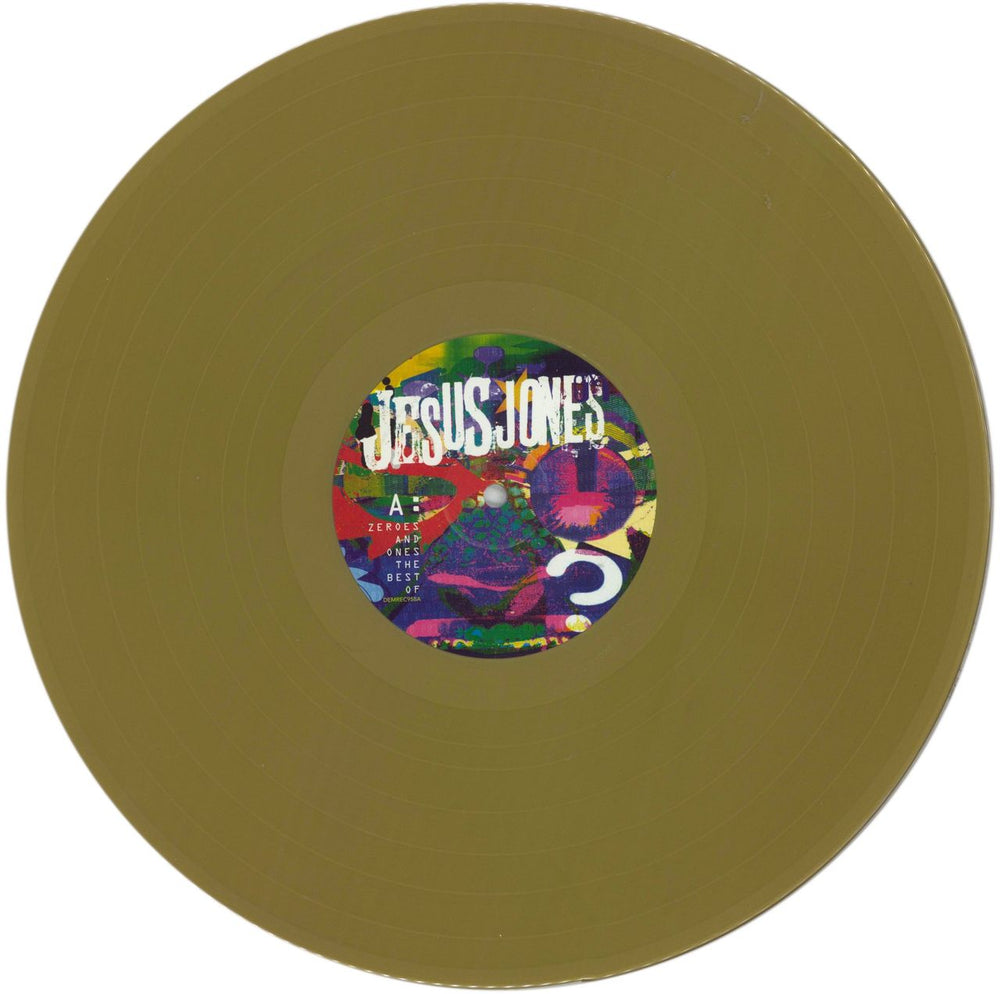Jesus Jones Zeroes And Ones - The Best Of - Gold Vinyl UK 2-LP vinyl record set (Double LP Album) JEJ2LZE853025