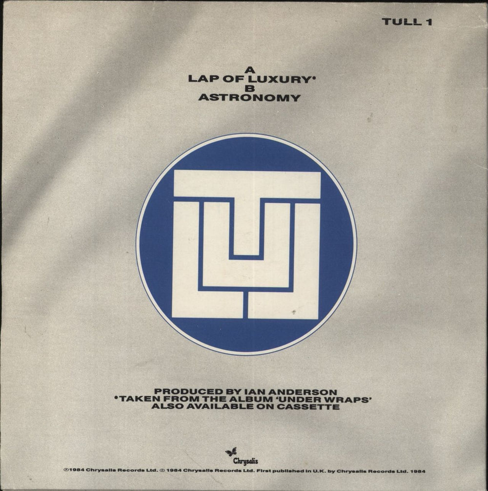 Jethro Tull Lap Of Luxury UK 7" vinyl single (7 inch record / 45)