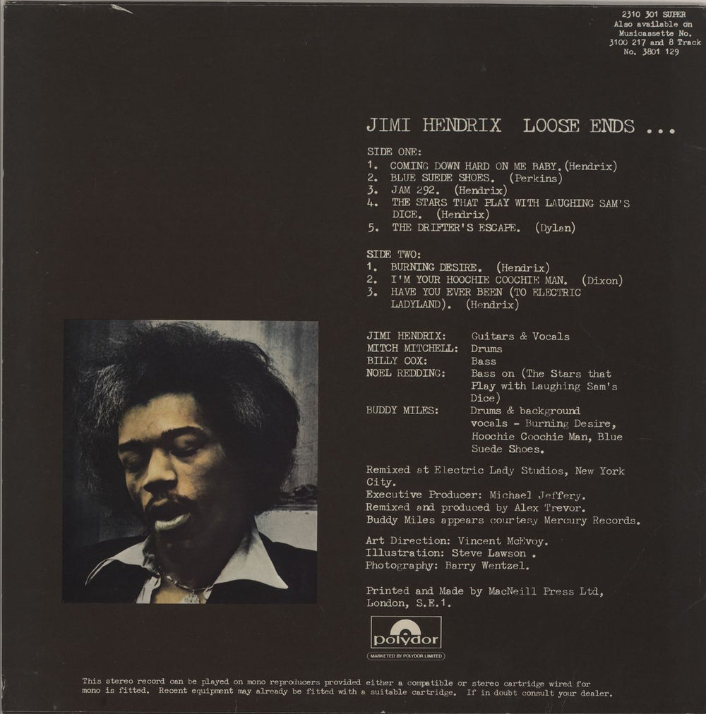 Jimi Hendrix Loose Ends + PR Sheet UK vinyl LP album (LP record)