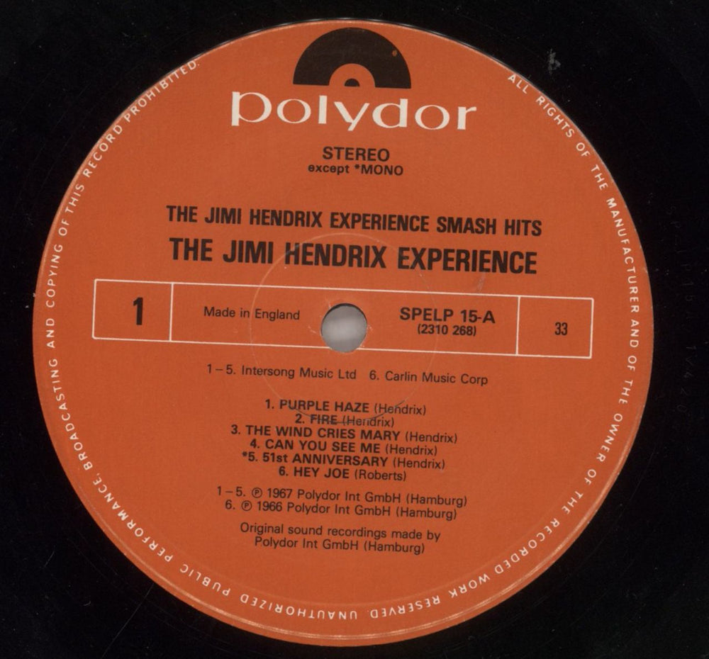 Jimi Hendrix Smash Hits - EX UK vinyl LP album (LP record) HENLPSM230292