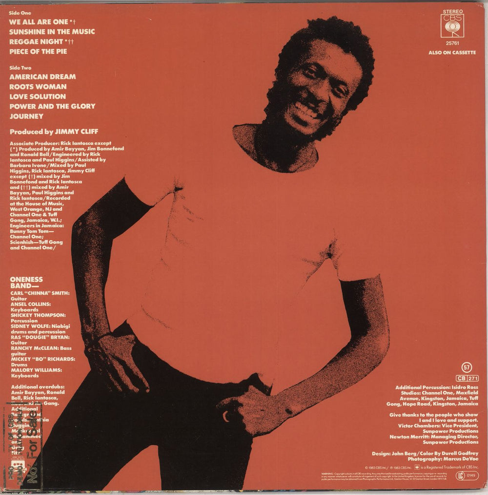 Jimmy Cliff The Power And The Glory UK vinyl LP album (LP record)