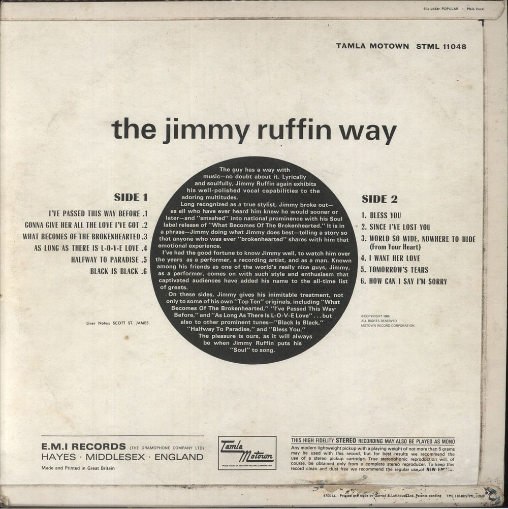 Jimmy Ruffin The Jimmy Ruffin Way UK vinyl LP album (LP record)