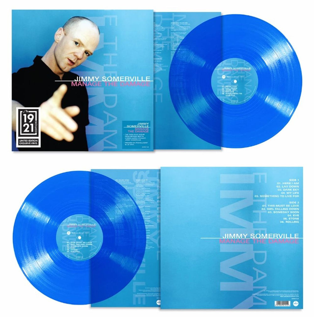 Jimmy Somerville Manage The Damage - Blue Vinyl - Sealed UK vinyl LP album (LP record) SVLLPMA842971