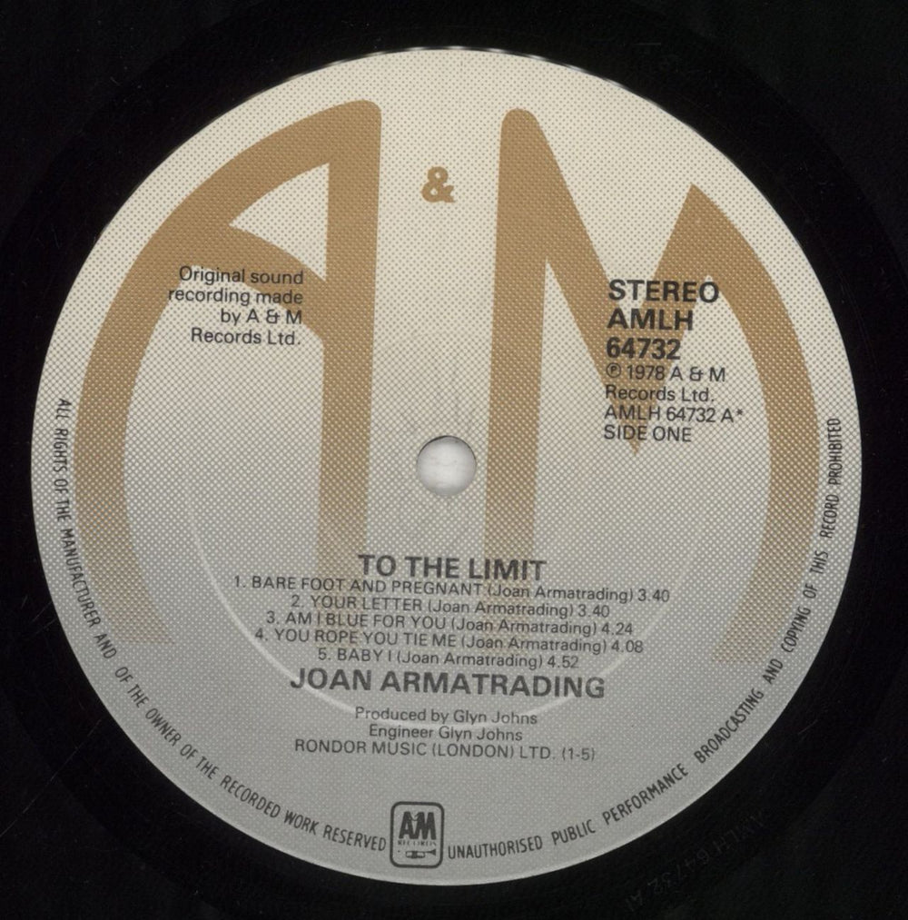 Joan Armatrading To The Limit UK vinyl LP album (LP record) ARMLPTO306667