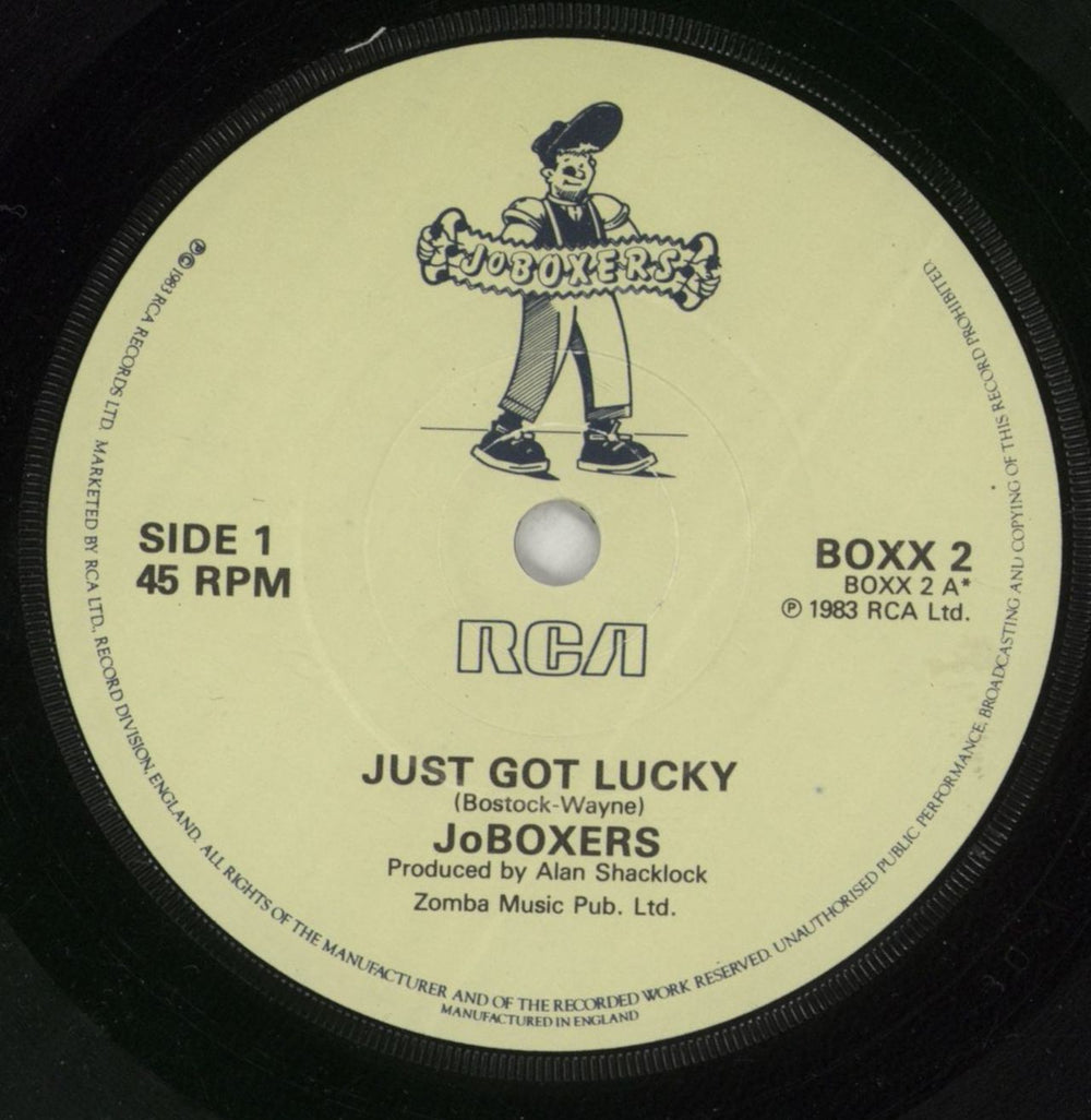JoBoxers Just Got Lucky UK 7" vinyl single (7 inch record / 45) JOB07JU51491