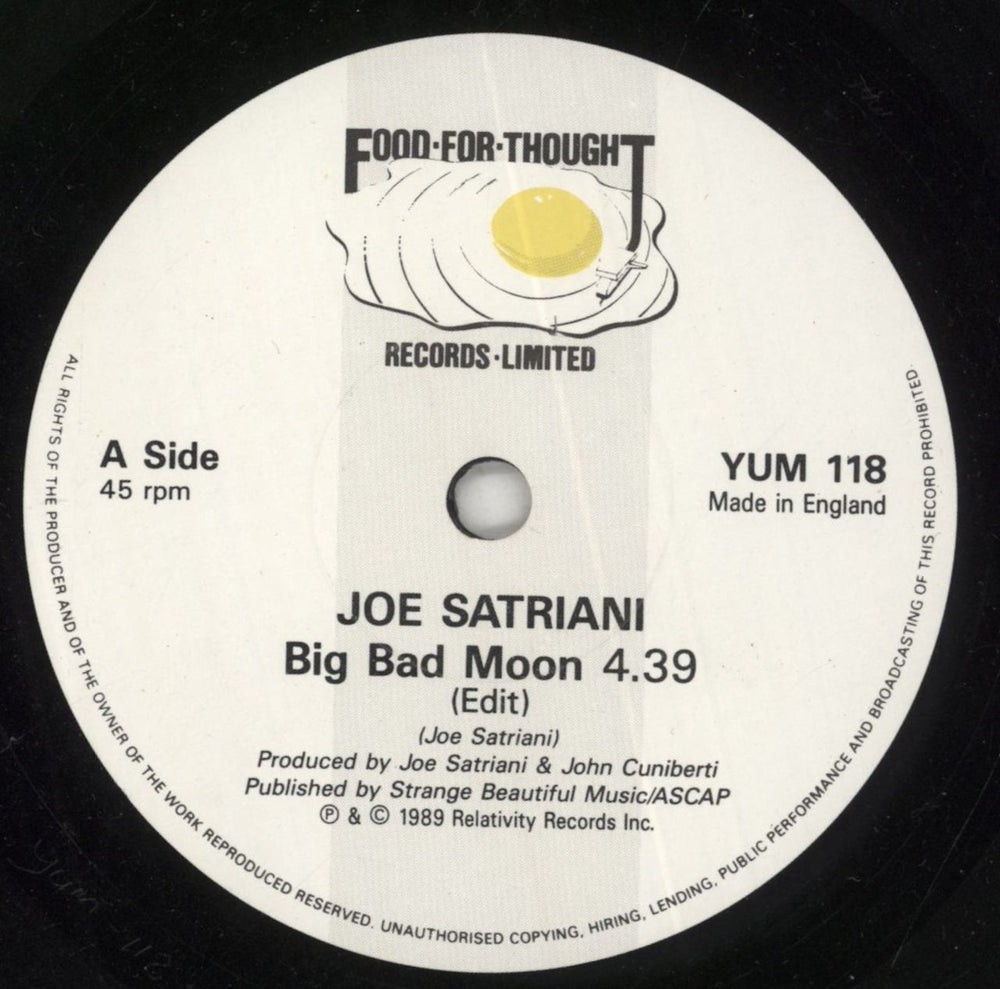 Joe Satriani Big Bad Moon UK 7" vinyl single (7 inch record / 45) JST07BI856687