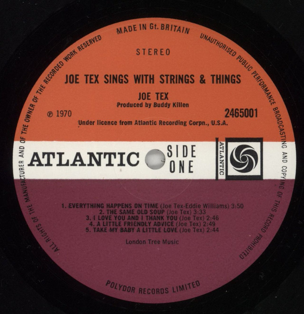 Joe Tex Joe Tex Sings With Strings And Things UK vinyl LP album (LP record) JTXLPJO864153