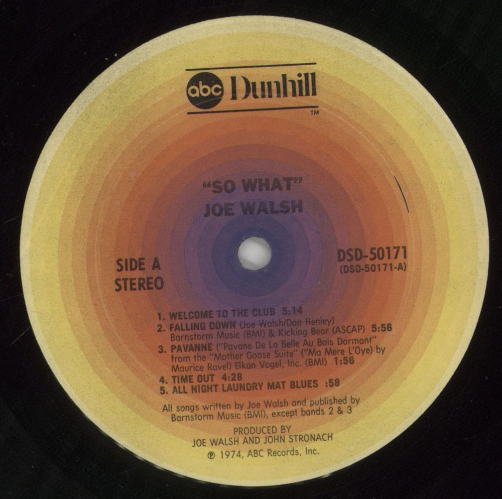 Joe Walsh So What US vinyl LP album (LP record) JWLLPSO210323